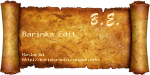 Barinka Edit névjegykártya